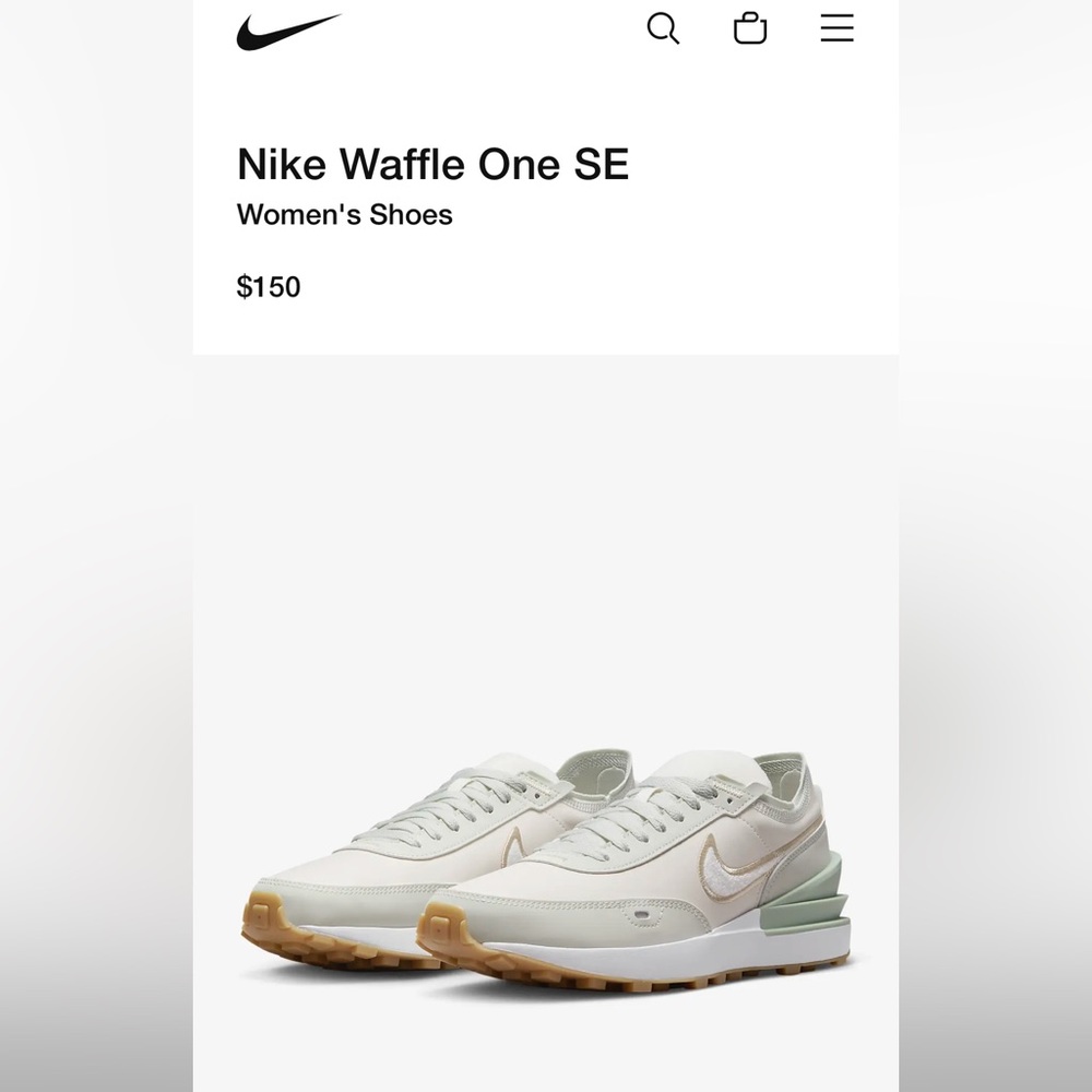 Nike Waffle One SE. never worn. Size 8